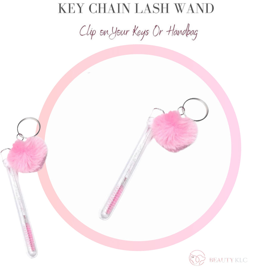 Pink Fluffy Key Ring Lash Wand