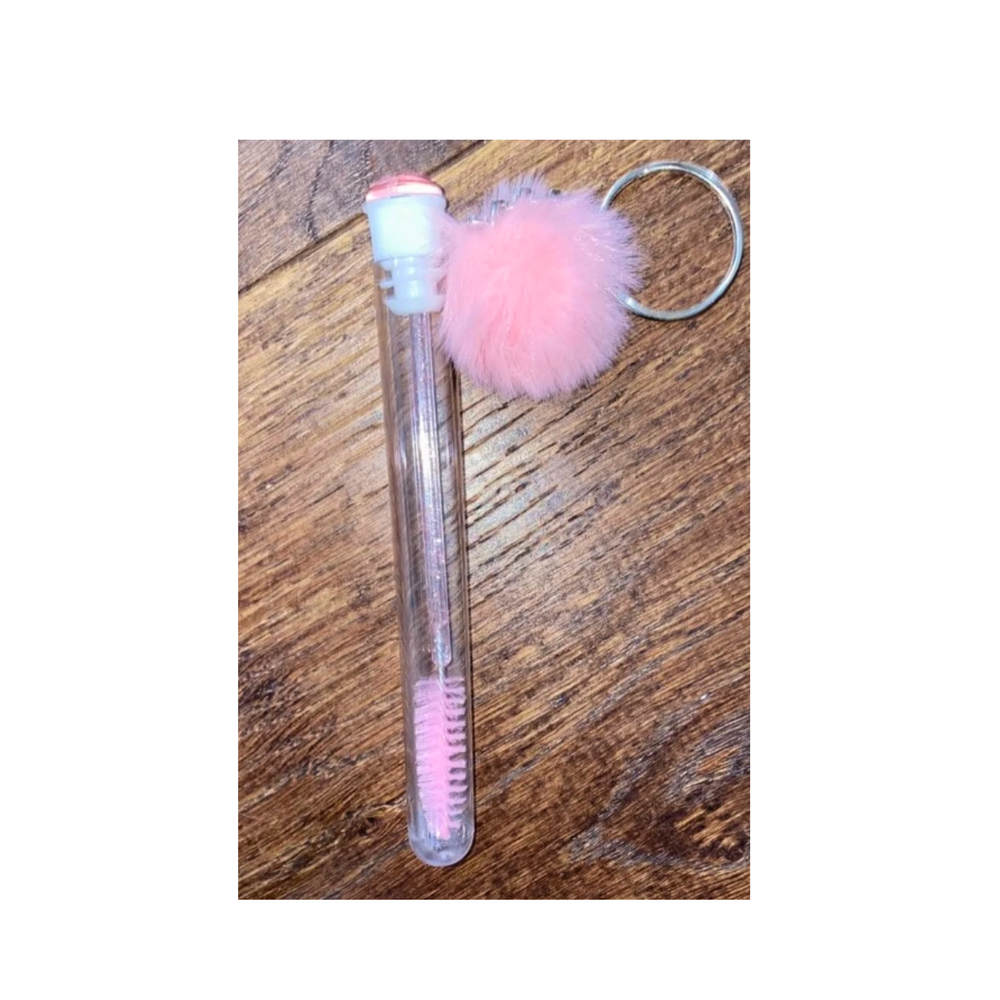 Pink Fluffy Key Ring Lash Wand - 