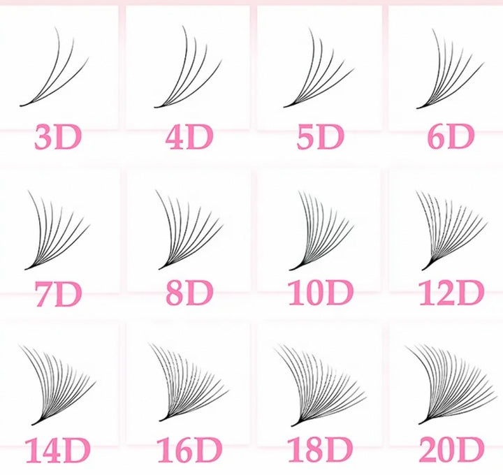 Loose Promade Fans Mixed & Single lengths 5D | 0.07.